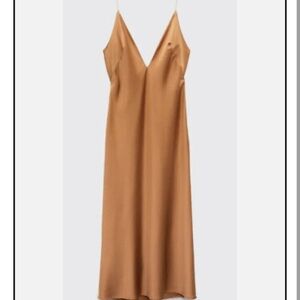 🗽 ZARA LONG SATIN DRESS in Bronze